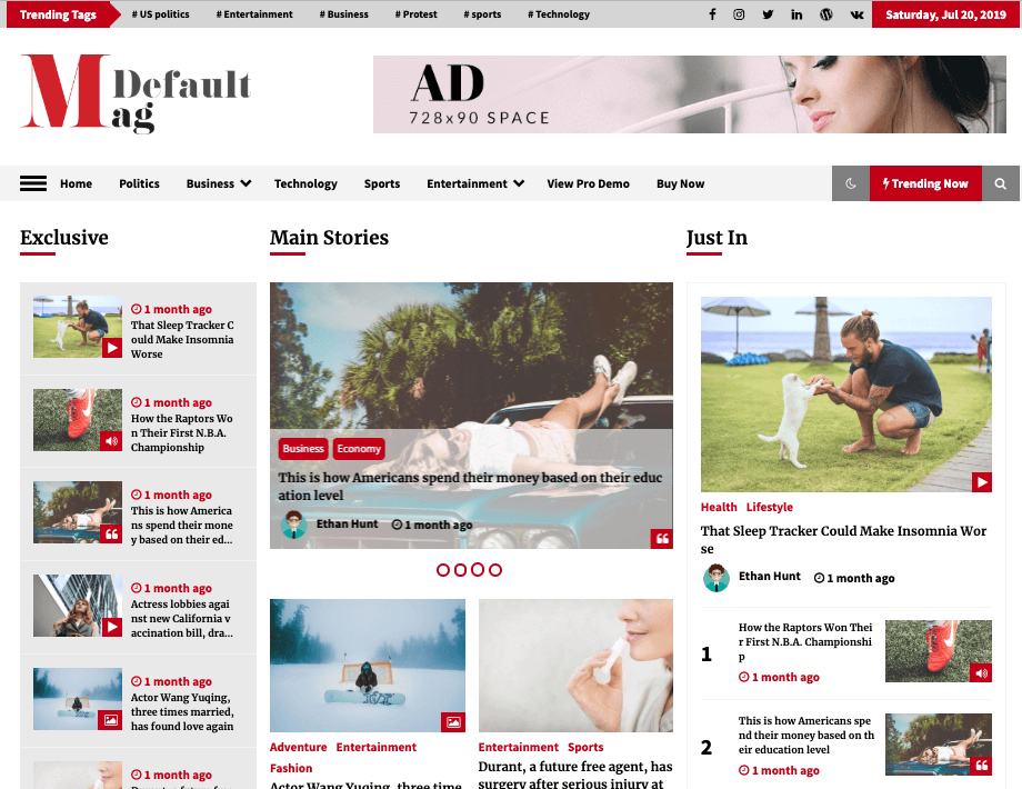 Default mag wordpress theme