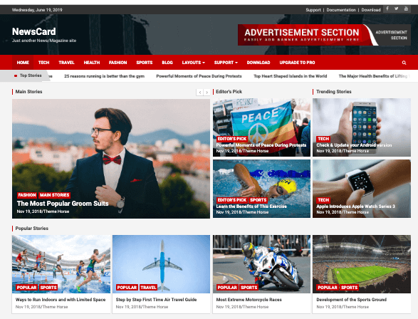 newsCard WordPress theme