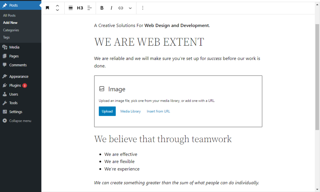 Copy and Paste in WordPress