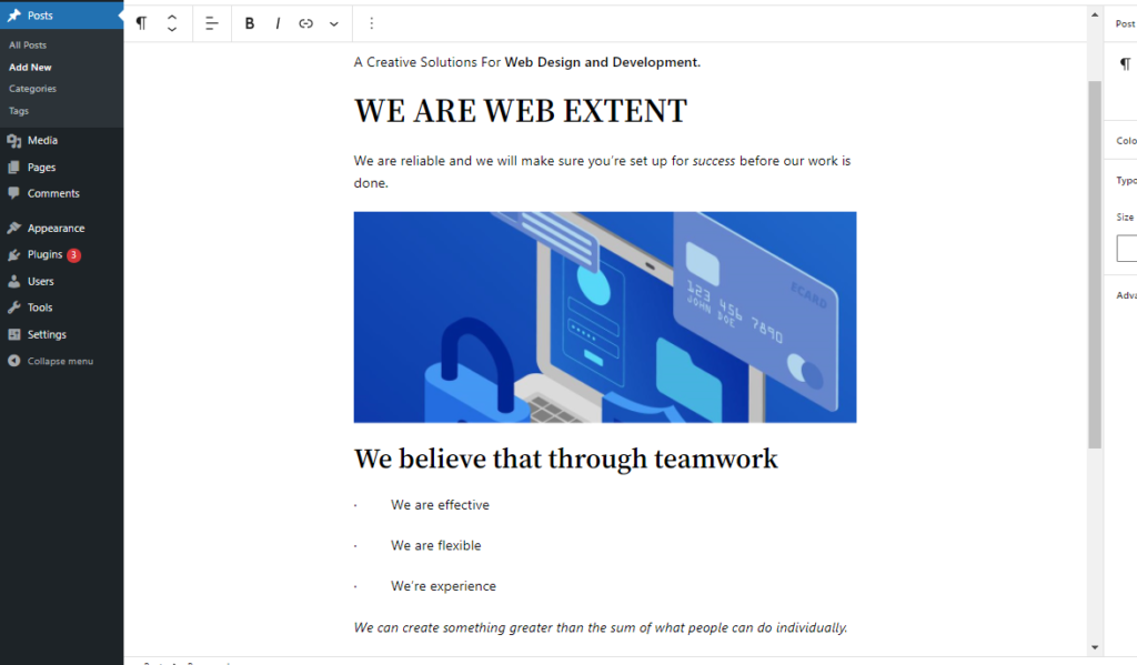 Copy and Paste in WordPress