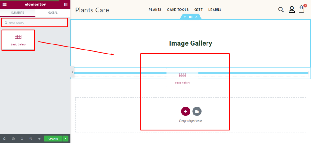 Image Gallery in Elementor