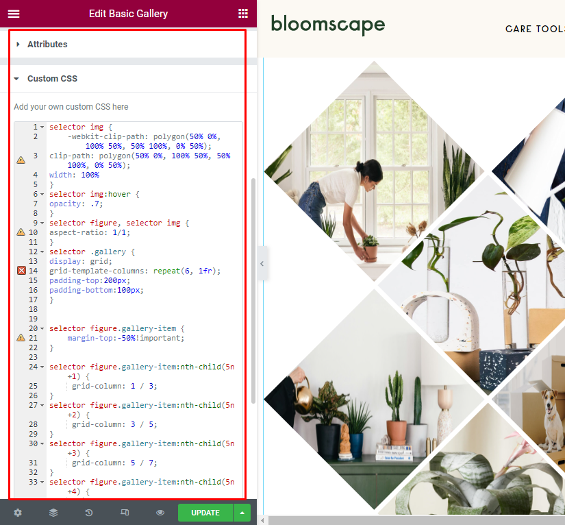 Elementor Custom CSS